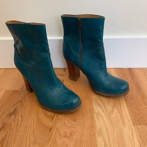 Kork-Ease Peacock Blue Ankle Boots 9 / 40.5